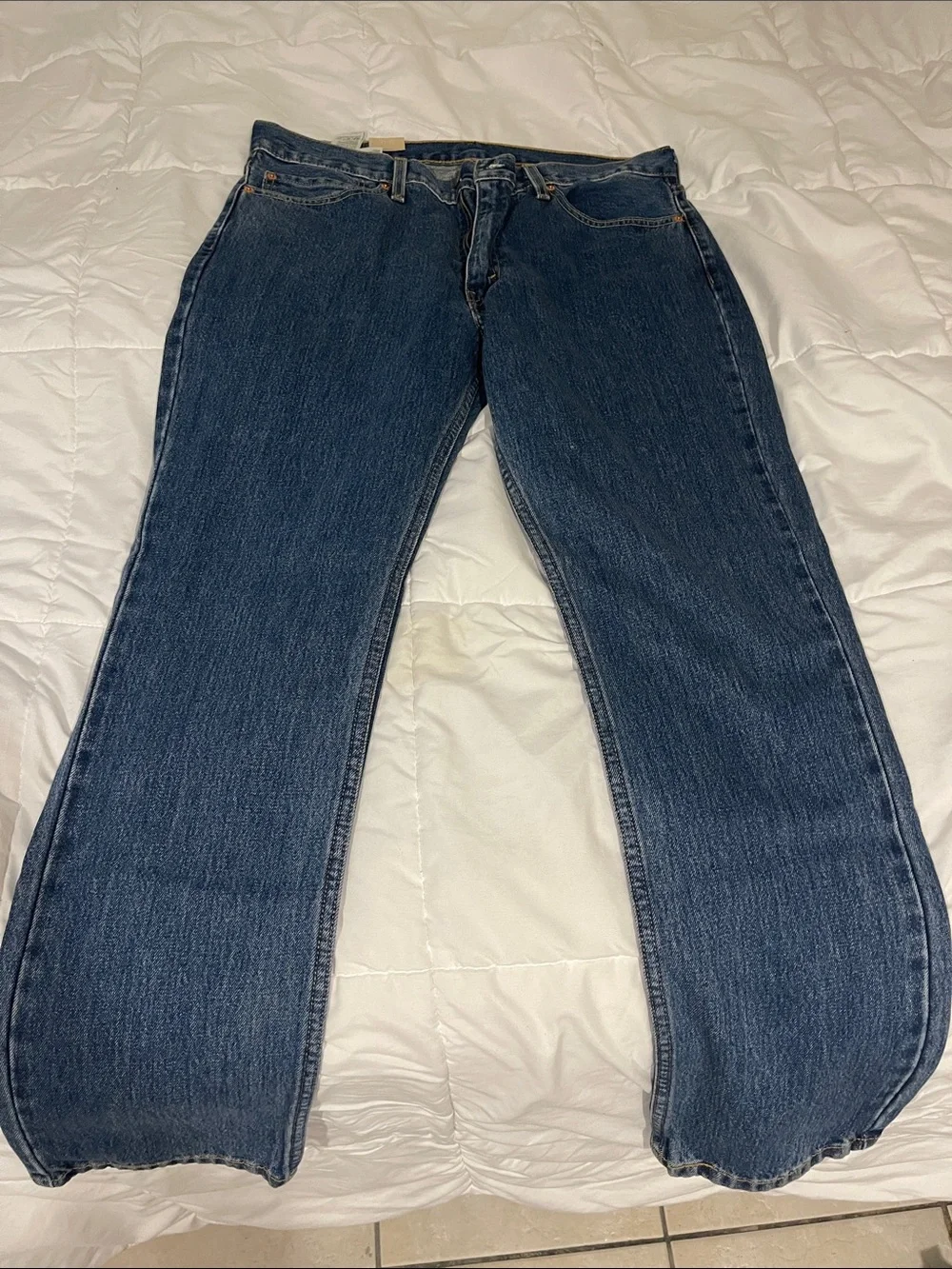 Levi's Straight Men's Jeans in Dark Blue Denim